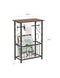 Gramercy Bathroom Table and Stand with Toilet Paper Roll-Bar Holder and Storage Rack - Black Metal Frame with Scroll Design, Walnut Color Wood Top - Ideal to Keep Essential Toiletries at Easy Reach