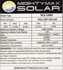 Mighty Max Battery 10 Watt Polycrystalline Solar Panel Charger Deep Cycle Battery Brand Product