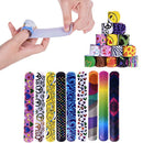 72 PCs Slap Bracelets Toy Halloween Party Favors Pack With Colorful Hearts Emoji Animal Print Design Retro Slap Bands for Birthday Parties, Kids Prizes ,Stocking Stuffers, Pinata Fillers