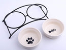 Ymachray Pet Feeder Double Ceramic Bowl for Small Dogs and Cats