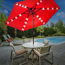 Sorbus LED Outdoor Umbrella, 10 ft Patio Umbrella LED Solar Power, with Tilt Adjustment and Crank Lift System, Perfect for Backyard, Patio, Deck, Poolside, and More (Solar LED - Red)