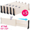 JONYJ Drawer Dividers/Organizer 4 Pack, Adjustable Separators 4" High Expandable from 11-17" for Bedroom, Bathroom, Closet, Office, Kitchen Storage, Strong Secure Hold, Foam Ends, Locks in Place