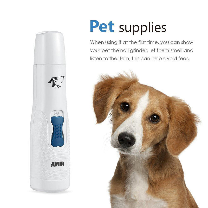 AMIR Pet Nail Grinder, Dog Nail Clipper Trimmer,Gentle Paws Premium Electric Nail Grinder Grooming Kit,for Dogs,Cats/Pet and Other Medium & Small Pets(Battery Included)
