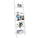 LEAN ON US Tangkula Ladder Bookcase 5-Tier Wood Leaning Shelf Wall Plant Shelf Ladder for Home Office Modern Flower Book Display Shelf Storage Rack Stable A-Frame Wooden Ladder Shelf (Black)