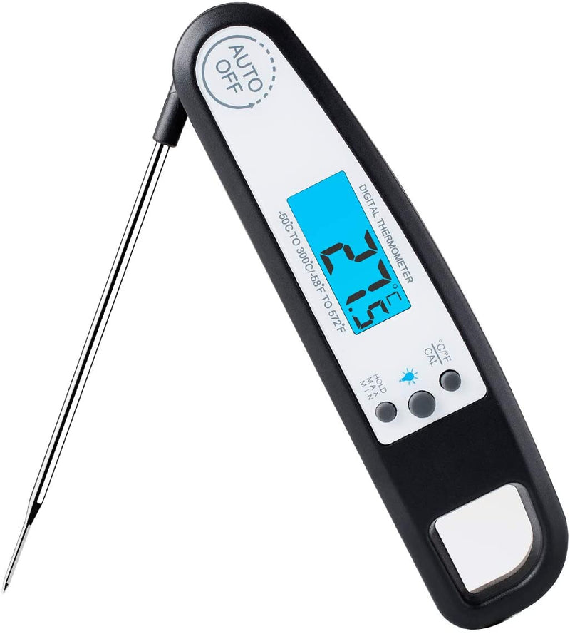 A ALPS Waterproof Instant Read Meat Thermometer Ultra Fast Digital Thermometer with LCD Backlight Display Kitchen Cooking Oven Thermometer Food Thermometer