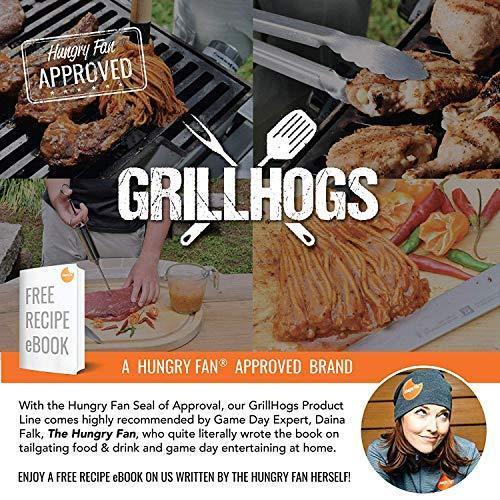 GRILLHOGS Sauce Basting Brush, Premium Stainless Steel Handles, Silicone Basting Brush, Dishwasher Safe Heat Resistant, Natural Long Lasting BBQ Bush, Set of Two