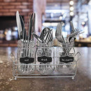 3 Glass Mason Jars with Black Chalk Label - 17 Ounces Clear Chalkboard Mugs on Galvanized Caddy with Handle - Home and Party Drinkware Set, Utensil Organizer, Vintage Rustic Decor Set