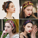 Cute Knot Headbands for Women - 4 Pack Hair Hoops Wide Stripe Headband with Bee Animal, Cross Knot Hair Band with Cloth Wrapped