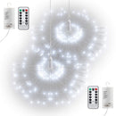 GDEALER 120 Led 39ft Fairy Lights Fairy String Lights Battery Operated Waterproof 8 Modes Remote Control String Lights Copper Wire Firefly Lights Christmas Decor Christmas Lights Cool White