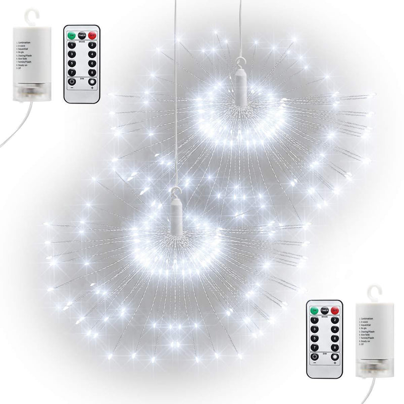 GDEALER 120 Led 39ft Fairy Lights Fairy String Lights Battery Operated Waterproof 8 Modes Remote Control String Lights Copper Wire Firefly Lights Christmas Decor Christmas Lights Cool White