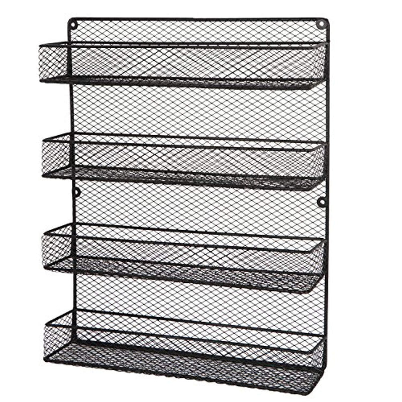 BBBuy 4 Tier Spice Rack Organizer wall mounted Country Rustic Chicken Holder Large Cabinet or Wall Mounted Wire Pantry Storage Rack, Great for Storing Spices, Household stuffs