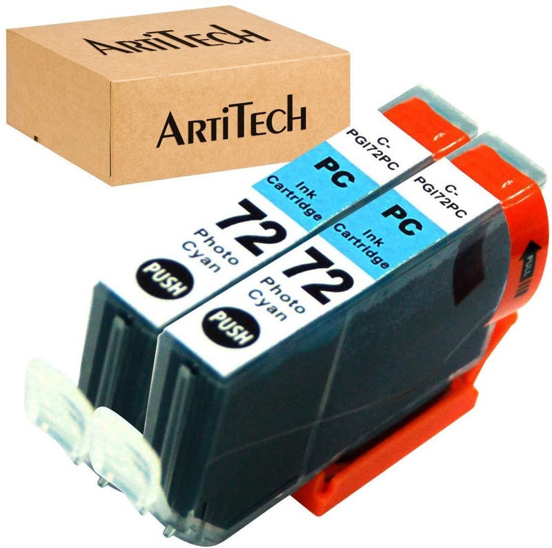 ArtiTech Replacement for Canon PGI-72 C PGI-72 Cyan Compatible Ink Cartridges Work for Canon PIXMA Pro-10 PIXMA Pro-10S Printers,2 Pack PGI-72 Cyan