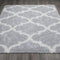 Ottomanson Flokati Trellis Design Shag Runner Rug, 2' x 5', Dark Gray