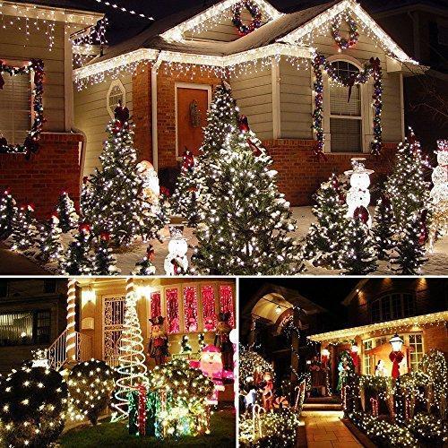 150LED 55ft 16m 8modes Solar String lights - Dolucky Solar Fairy Lights Blue Waterproof Copper Wire Lights Outdoor Lighting for Garden, Wedding, Homes, Party, Halloween, Chrsitmas Decoration