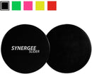 Synergee Core Sliders. Dual Sided Use on Carpet or Hardwood Floors. Abdominal Exercise Equipment