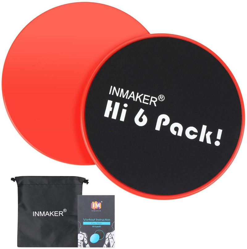 INMAKER Exercise Sliders Fitness, Dual Sided Strength Slides, Core Gliding Discs with Carry Bag, Manual and Ebook