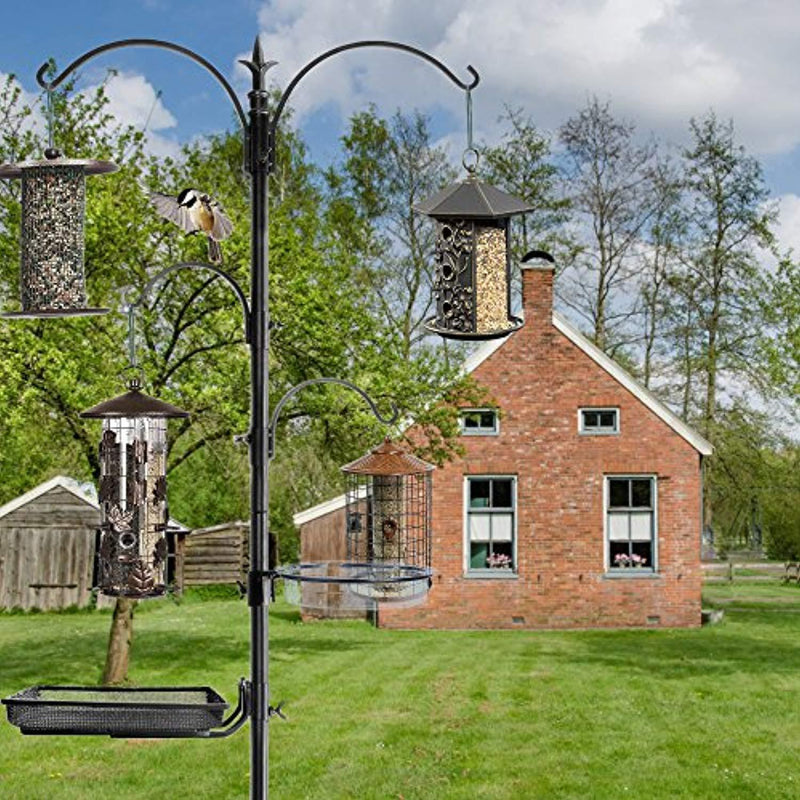 Ashman Premium Bird Feeding Station Kit, 22" Wide x 92" Tall (82" Above Ground Height), A Multi Feeder Hanging Kit and Bird Bath for Attracting Wild Birds