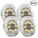 Maggift Solar Ground Lights, 8 LED Garden Pathway Outdoor In-Ground Lights, 4 Pack (White)