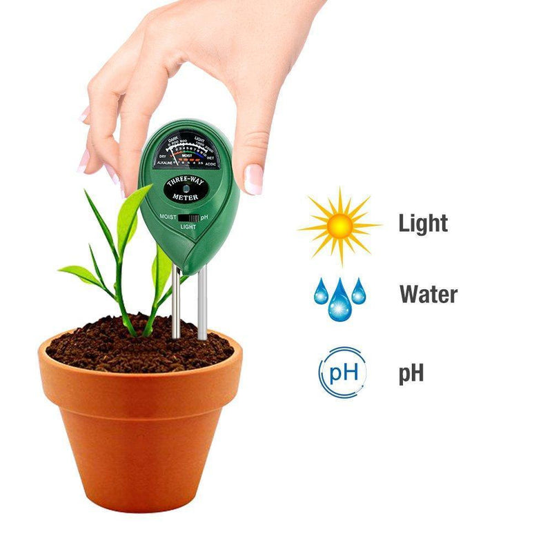 KKmall 3-in-1 Soil Meter with Moisture Light and PH Test Function