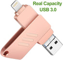 iOS Flash Drive for iPhone Photo Stick 32GB Memory Stick USB 3.0 External Storage Lightning Memory Stick for iPhone iPad Android Type c and Computers