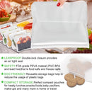 Easy Seal Sandwich Bags Reusable Snack Bags 7Pack Silicone Lunch Bags Zip Lock Storage Bags for Kids Food, Makeup, Home organization, Eco Friendly Freezer Safe Leak-proof