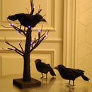 ATDAWN Halloween Black Feathered Crows, Realistic Looking Halloween Decoration Birds, 6 Pack