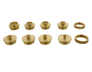 DCT Brass Router Template Guides Bushing 8-Piece Set and 2 BONUS Lock Nuts - Porter-Cable Guide Bushings 5/16 to 1 Inch