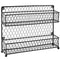 Country Style Black Dual Tier Wire Kitchen Counter-top or Wall Mount Spice Rack Jars Storage Organizer