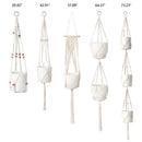 MoonLa 5-Pack Macrame Plant Hangers with 5 Hooks, Indoor Outdoor Hanging Planters Set Hanging Plant Holder Stand Flower Pots Boho Home Decor(Cotton Rope, 4 Legs, 5 Sizes)