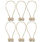 NZQXJXZ Curtain Tiebacks Magnetic, Drape Holders Holdbacks Decorative Weave Rope Clips Window Sheer Blackout Panels Home Office, Beige (Pack of 6)