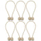 NZQXJXZ Curtain Tiebacks Magnetic, Drape Holders Holdbacks Decorative Weave Rope Clips Window Sheer Blackout Panels Home Office, Beige (Pack of 6)