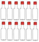 Nakpunar 12 pcs 50 ml Plastic Liquor Bottles with Black Cap