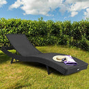 Tangkula Outdoor Patio Chaise Lounge Chair Ergonomic Shape Handwoven Outdoor Patio Pool Furniture with Heavy Padded Non-Slip Cushions Backrest Adjustable Wicker Chaise Lounger