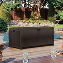 Suncast 73-Gallon Medium Deck Box - Lightweight Resin Indoor/Outdoor Storage Container and Seat for Patio Cushions, Gardening Tools and Toys - Store Items on Patio, Garage, Yard - Mocha Brown