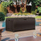 Suncast 73-Gallon Medium Deck Box - Lightweight Resin Indoor/Outdoor Storage Container and Seat for Patio Cushions, Gardening Tools and Toys - Store Items on Patio, Garage, Yard - Mocha Brown