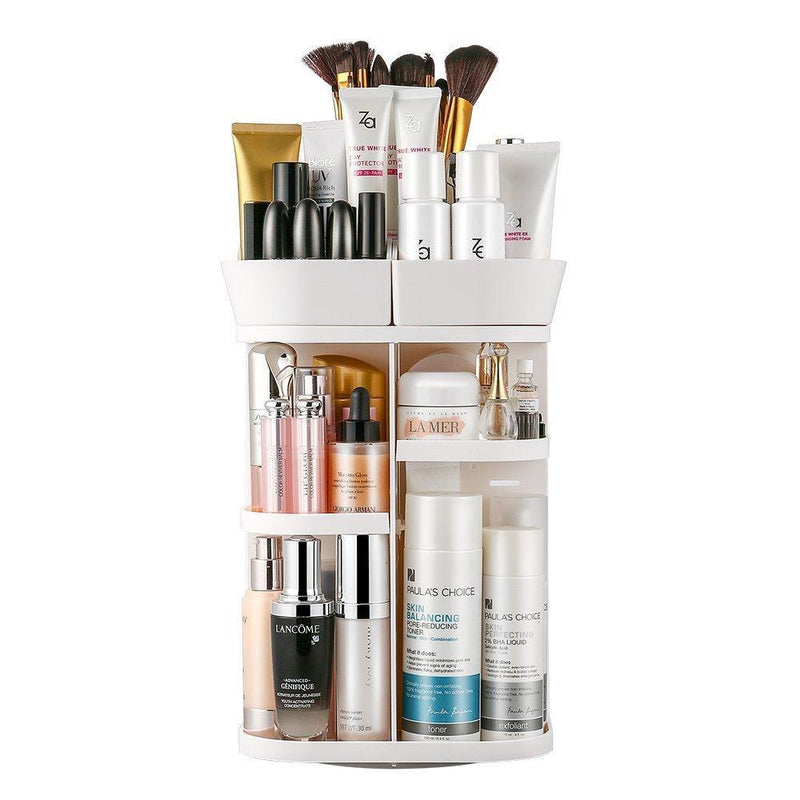 Jerrybox Makeup Organizer Adjustable Professional Makeup Organizer, Compact Size with Large Capacity, Fits Different Types of Cosmetics and Accessories Square (Transparent)