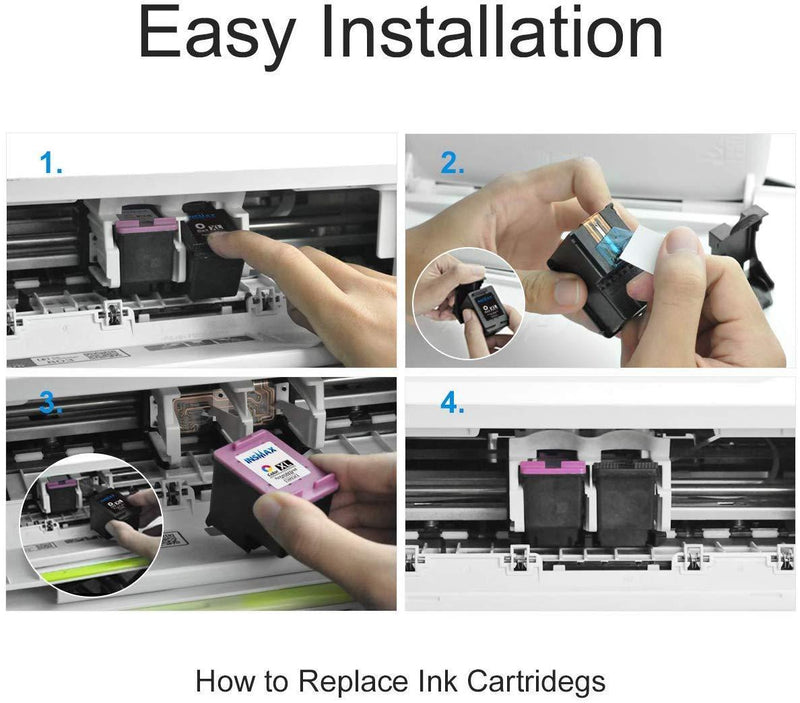 INSMAX Remanufactured Ink Cartridges Replacement for HP 61XL 61 XL to use with Envy 4500 Deskjet 1000 1510 1056 1512 1010 1055 OfficeJet 4630 Printer (1 Black, 1 Tri-Color)