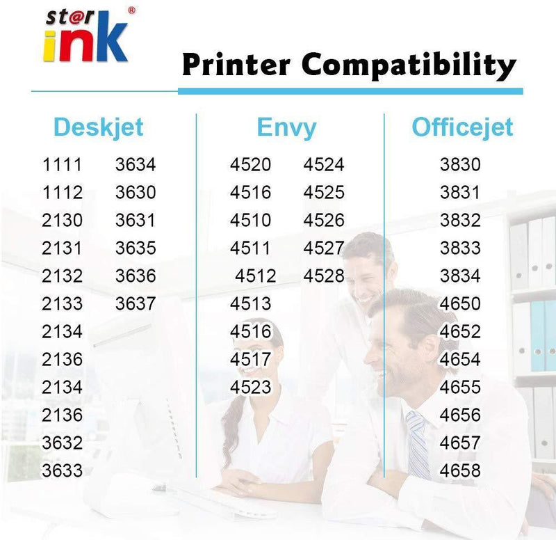 Starink Remanufactured Ink Cartridge Replacement for HP 63 XL 63XL Work with Envy 4520 4516 OfficeJet 3830 5255 3833 3630 4650 4652 5258 3831 3832 DeskJet 1112 2130 3633 Printer (Black, Tri-Color)