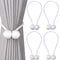 NZQXJXZ Curtain Tiebacks Magnetic, Drape Holders Holdbacks Decorative Weave Rope Clips Window Sheer Blackout Panels Home Office, Chocolate (Pack of 6)