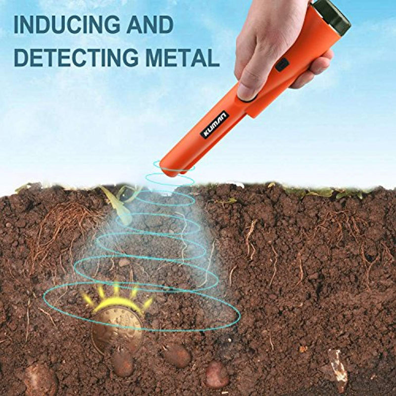 Kuman Pin pointer Water Resistant Metal Detectors with Holster Treasure Hunting Unearthing Tool Accessories Buzzer Vibration Automatic Tuning KW30
