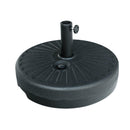 FLAME&SHADE Patio Umbrella Stand Outdoor Parasol Base Weight Plastic Sand Water Filled Round 80lb Black