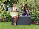 Keter Borneo 110 Gallon Resin Outdoor Storage Bench and Deck Box for Patio Furniture, Anthracite