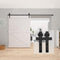 HomLux 8ft Heavy Duty Sturdy Sliding Barn Door Hardware Kit, Double Door-Smoothly and Quietly, Easy to Install and Reusable - Fit 1 3/8-1 3/4" Thickness & 24" Wide Door Panel, Black(I Shape Hanger)