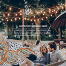 2 Pack 48FT Outdoor String Lights Commercial Great Weatherproof Strand - Dimmable Edison Vintage Bulbs 15 Hanging Sockets, UL Listed Heavy-Duty
