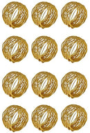 Godinger Gold Round Mesh Napkin Rings - Set of 12