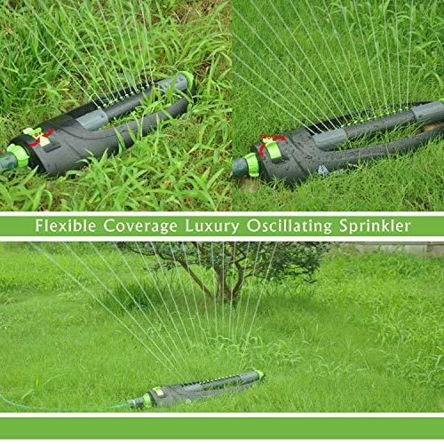 YeStar Garden Lawn Oscillating Sprinkler, Luxury 3 in 1 Yard Sprinkler System with One Touch Width Control & Flow Control, 3-Way Adjustment, Waters Up to 3,000 Sq. Ft…