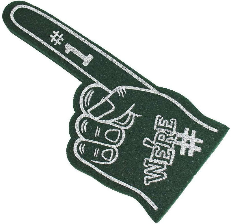 Astek 18 Inch We're Number 1 Finger Team Color Cheerleading Foam Hand Pompom for Sports