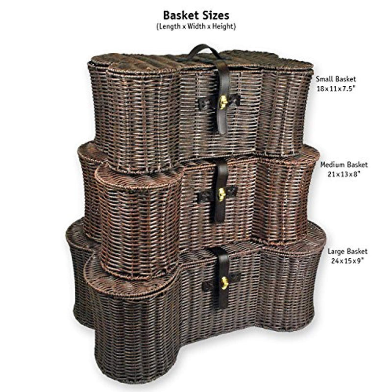 Bone Dry DII Bone Shape Pet Organizer Storage Basket for Home Décor, Pet Toy, Blankets, Leashes and Food