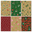 Golden Gift Wrapping Paper Set – 6 Rolls Bundle of Wrap Paper Size 30” x 120” per Roll – Gift Joy Theme with 6 Special Designs