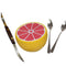 Squirtfree Serrated Twin-Blade Grapefruit Knife, Grapefruit spoons (2) stainless Steel, Serrated Edges and grapefruit saver